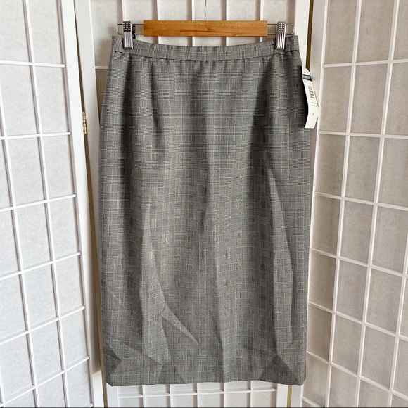 NWT Vintage Pendleton Glen Check Plaid Wool Pencil Skirt Size 8 - Picture 1 of 8